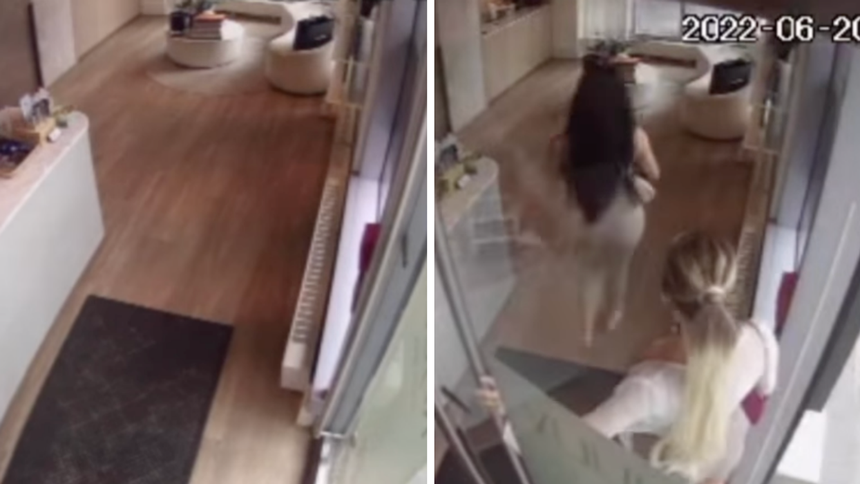 Surveillance footage of the incident from Rejuuv Medi Spa in Yorkville.