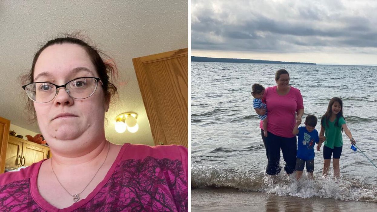 Susan French. Right: Susan French with three of her children.
