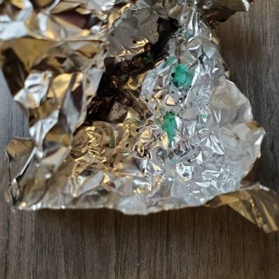 Suspected aqua-coloured fentanyl.