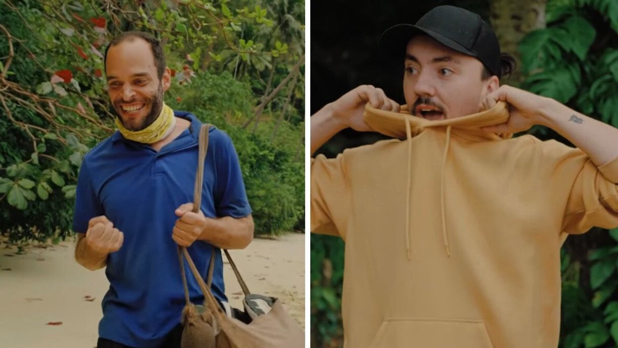 Sylvain à Survivor Québec. Droite : Joël de Survivor Québec.