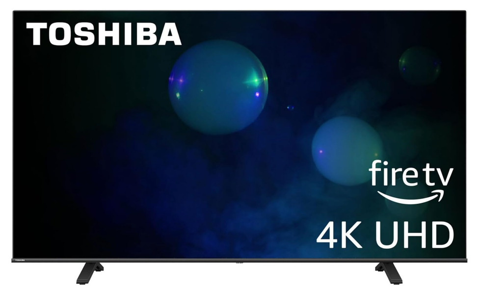 T\u00e9l\u00e9viseur intelligent de marque \u200bToshiba avec un \u00e9cran de 43 pouces.