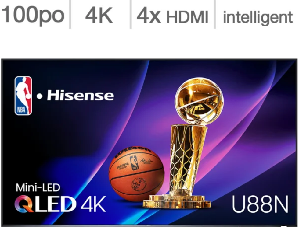 T\u00e9l\u00e9viseur s\u00e9rie U88N de 100 po Hisense sur le site de Costco.