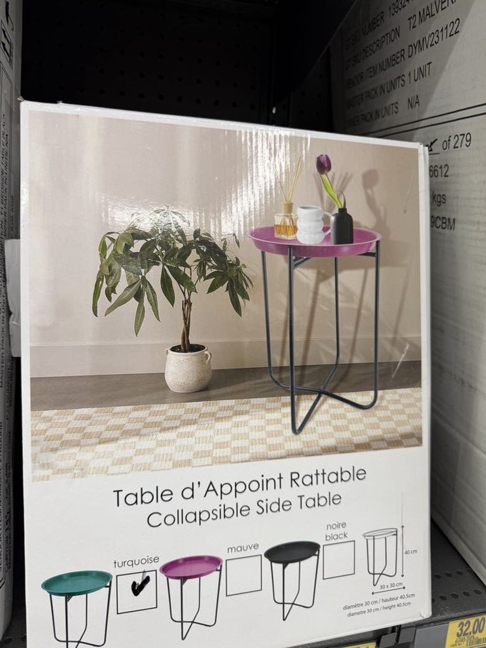 Table d'appoint pliable avec plateau color\u00e9.