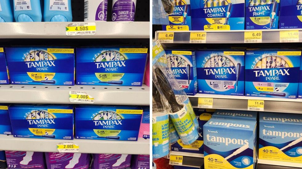 Tampons hygi\u00e9niques avec applicateur plastique Tampax Pearl.