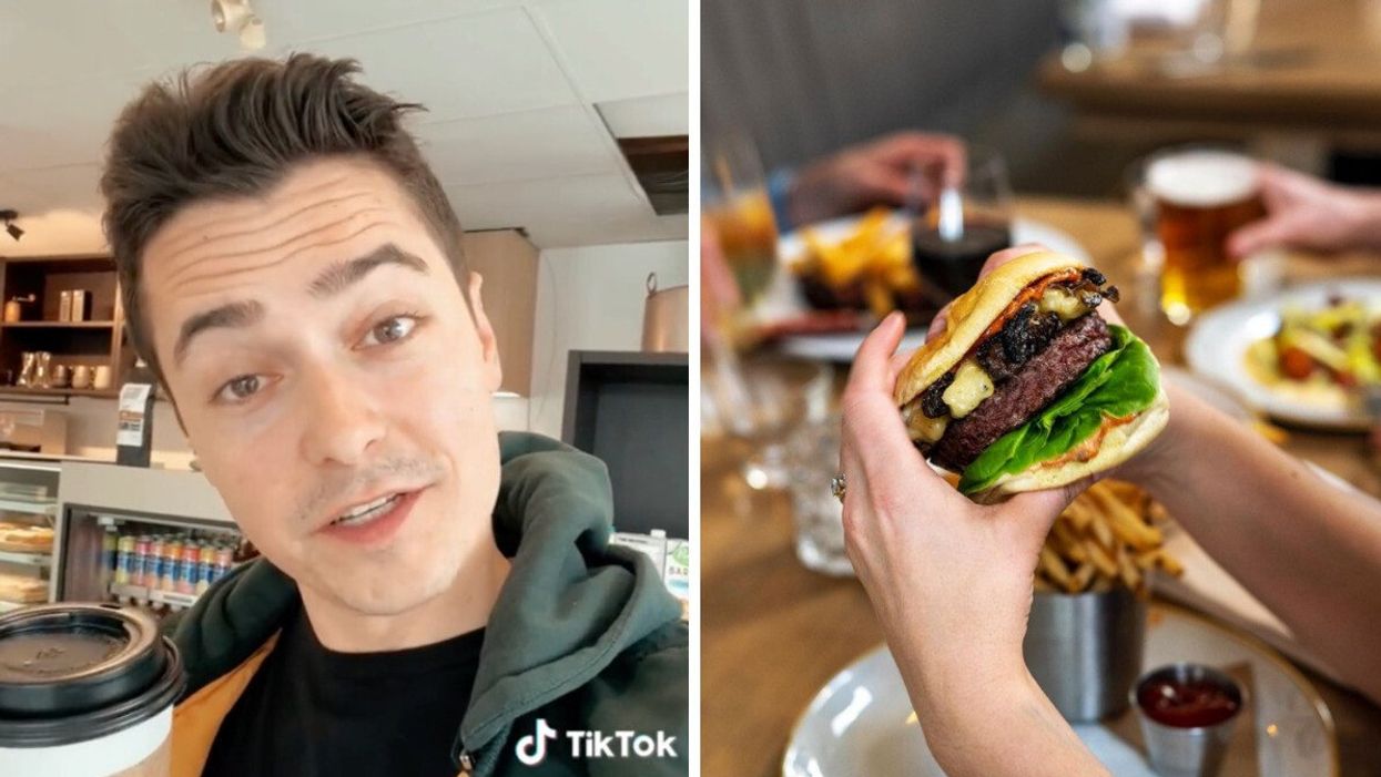 Tanner Zipchen on TikTok. Right: Model Milk