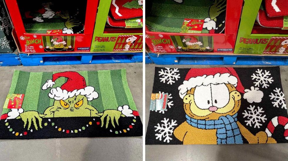 Tapis des F\u00eates du Grincheux. Droite : Tapis des F\u00eates de Garfield.