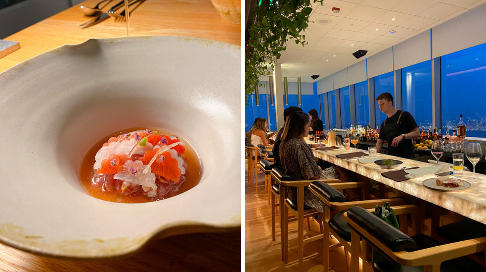 Tartare. Droite : Bar du Hiatus.