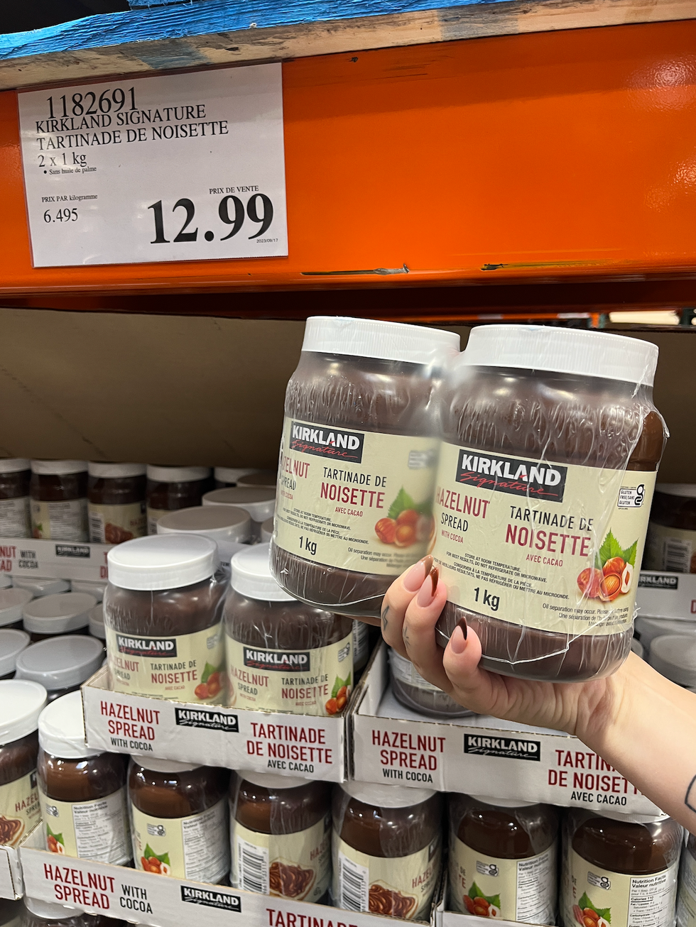 Tartinade de noisette Kirkland au Costco.