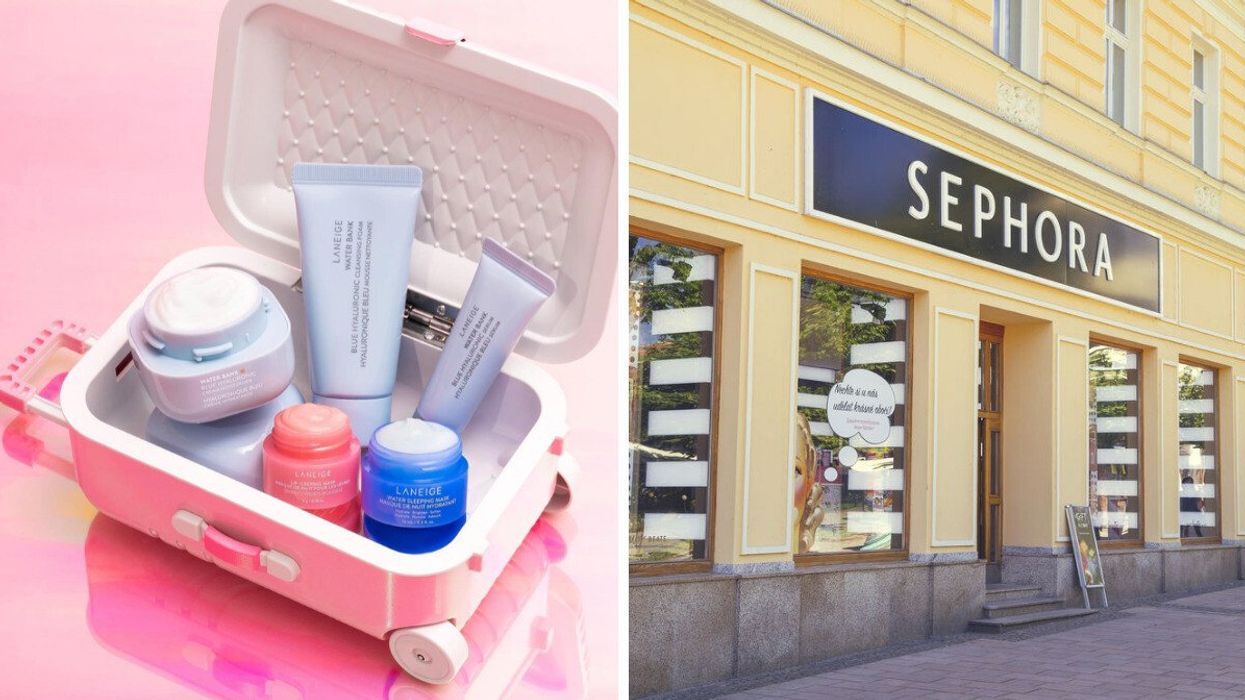 Tatcha Dewy Cleanse & Hydrate Glow. Right: Sephora store.