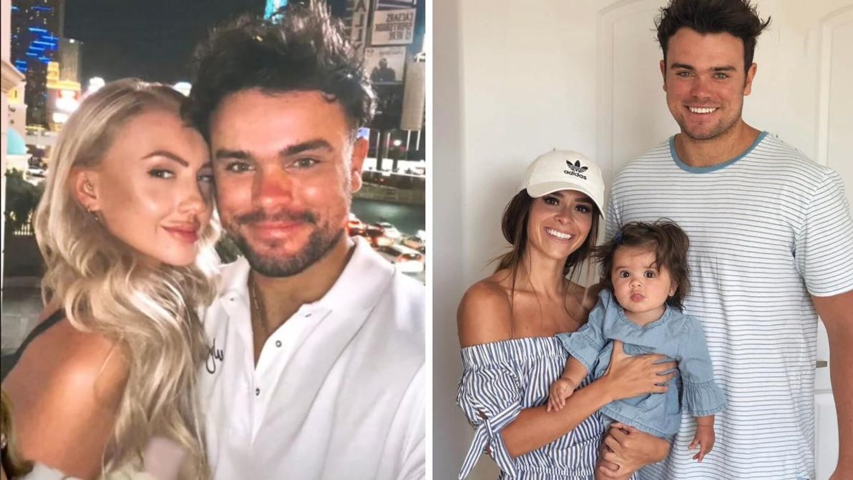 Tate Paul with a new woman. Right: Taylor Frankie Paul and Tate Paul with their kid.