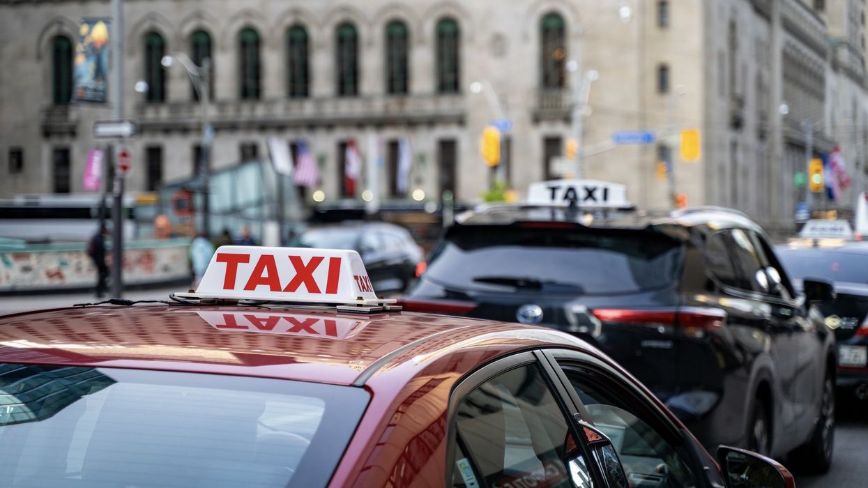 Taxis in downtown Toronto.