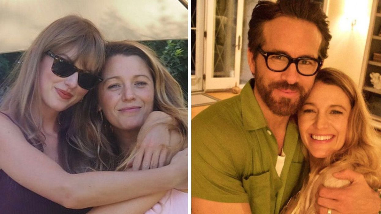Taylor Swift and Blake Lively. Right: Ryan Reynolds and Blake Lively.