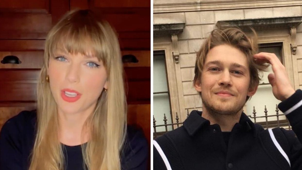 Taylor Swift. Right: Joe Alwyn.