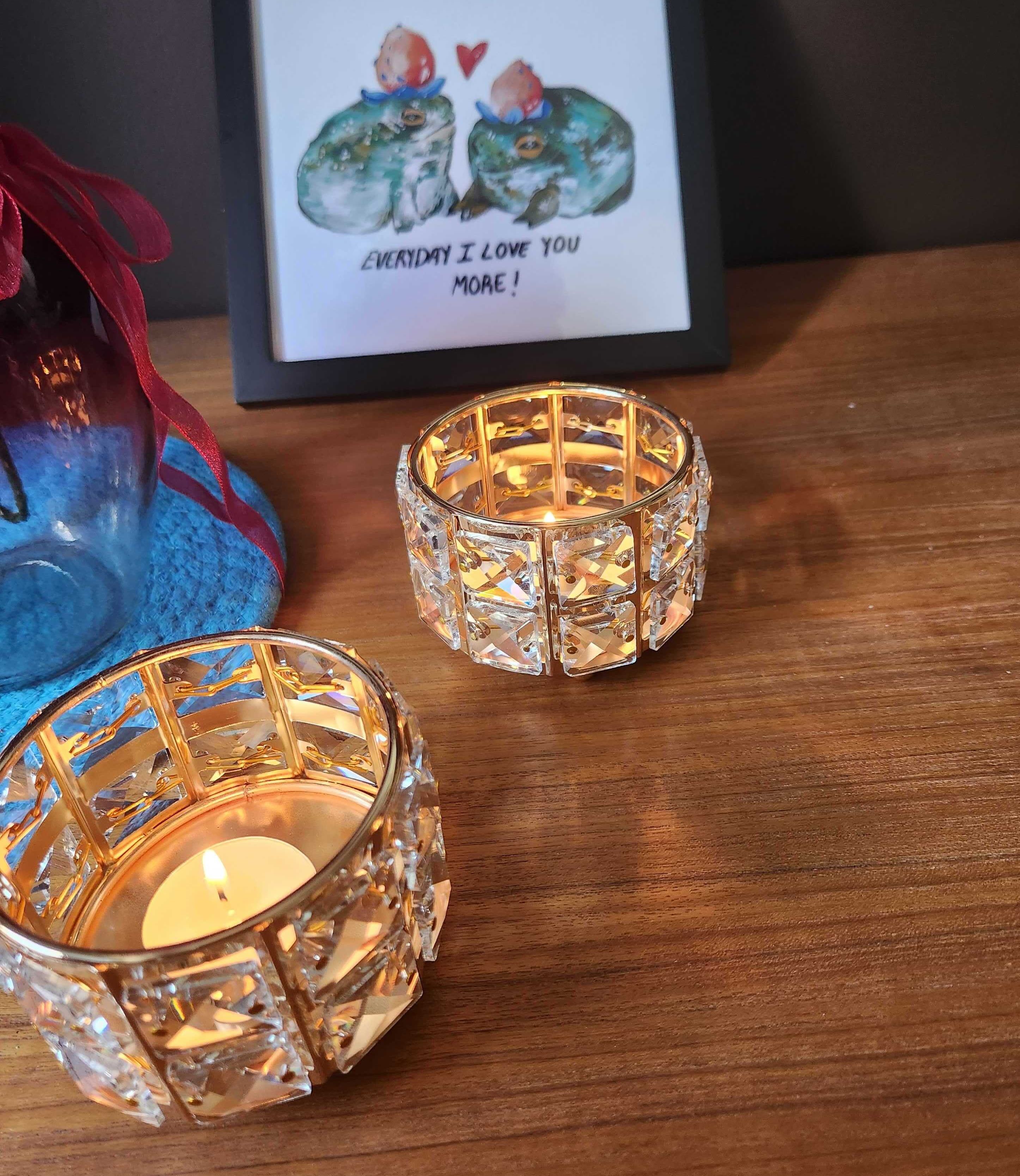 Tea lights and sparkly holders from Dollarama.