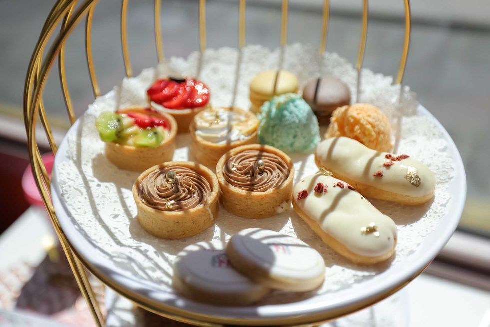 Tea pastries on a tray.