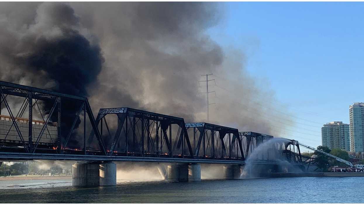 Tempe Town Lake Bridge Had A Train Derail & A Fire Broke Out