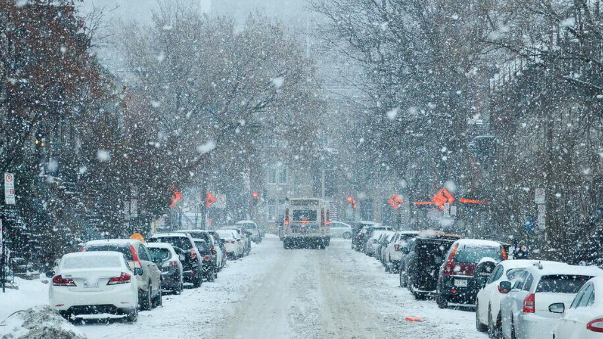 Tempête de neige à Montréal.