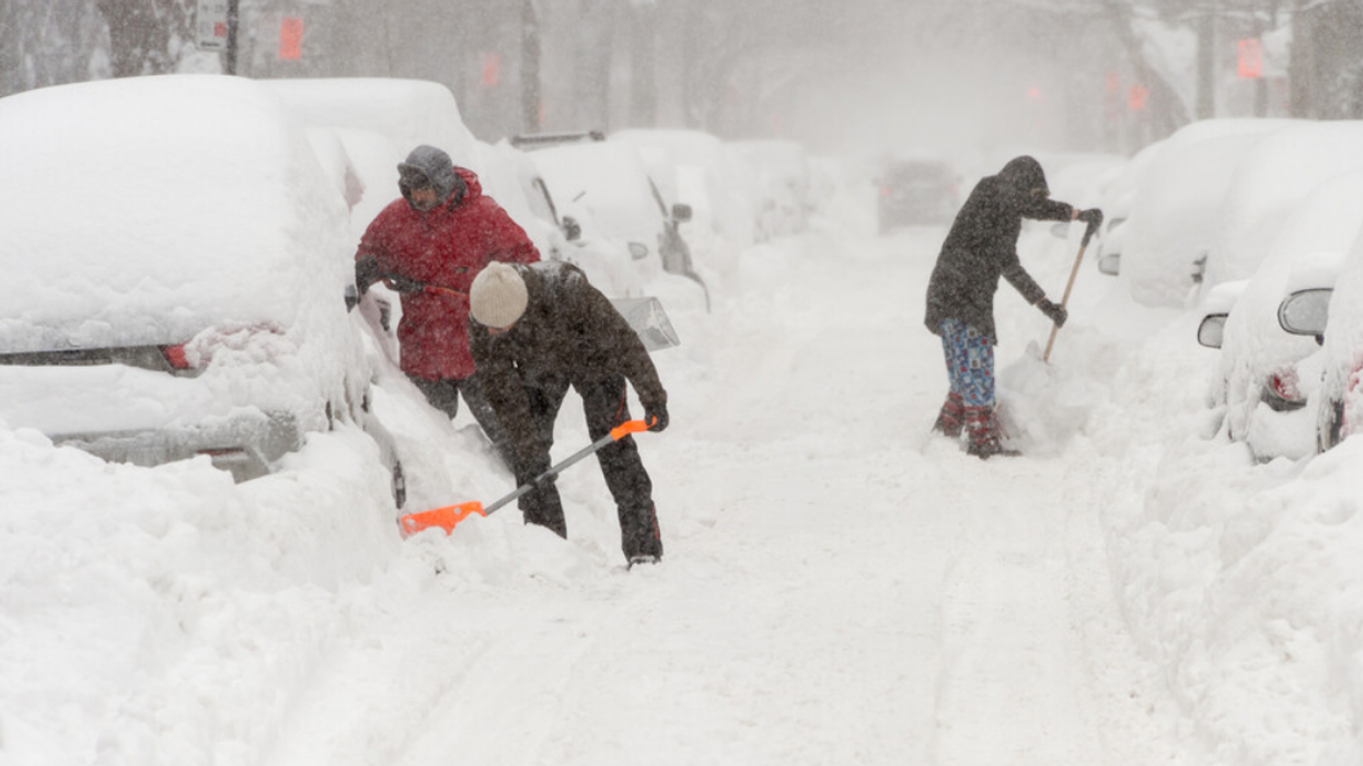 Tempête de neige à Montréal.