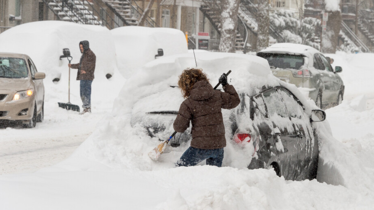 Tempête de neige à Montréal.