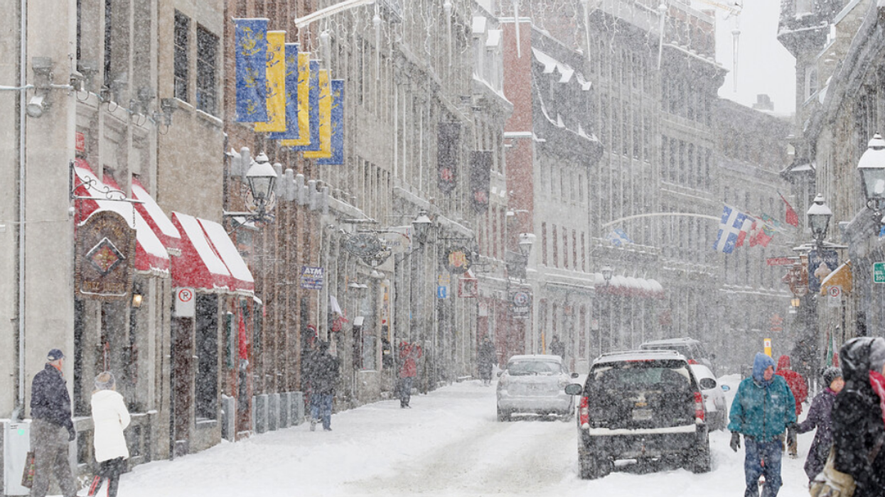 Tempête de neige à Montréal.