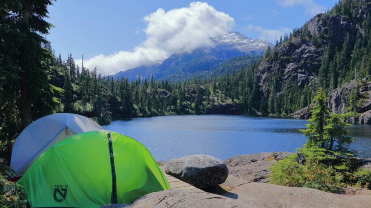 Tent camping in Strathcona Provincial Park.