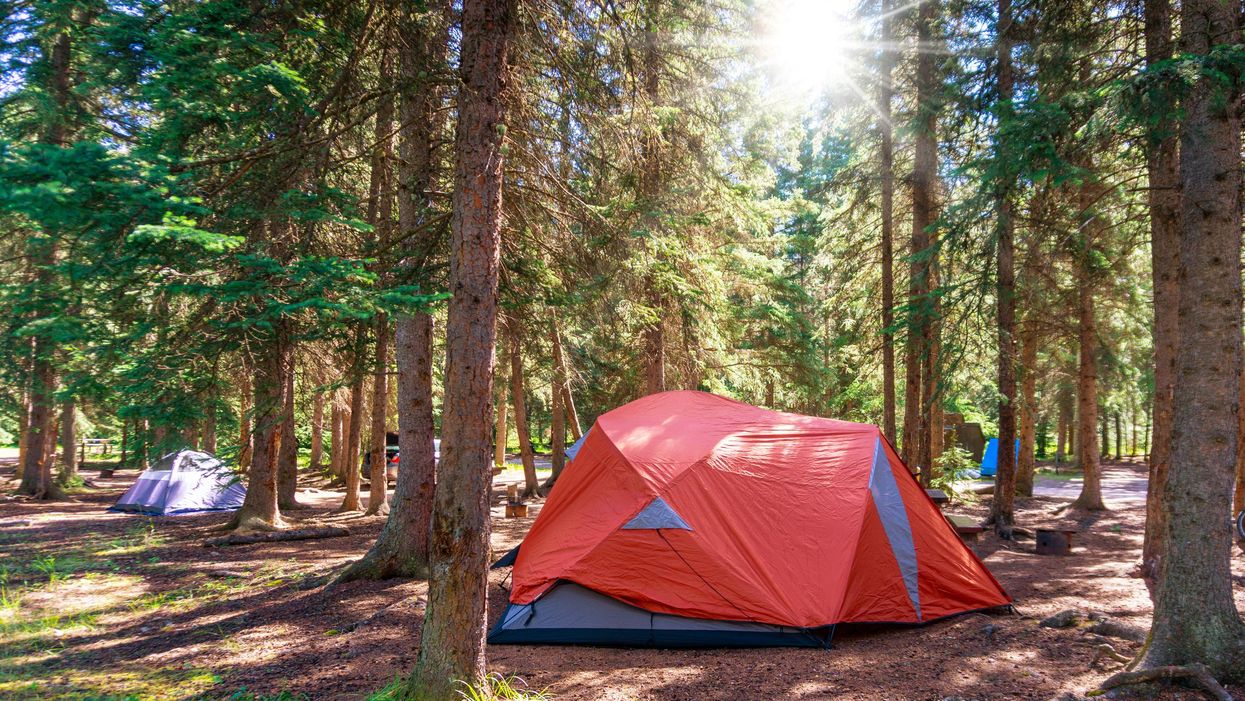Tents set up in Banff National Park.