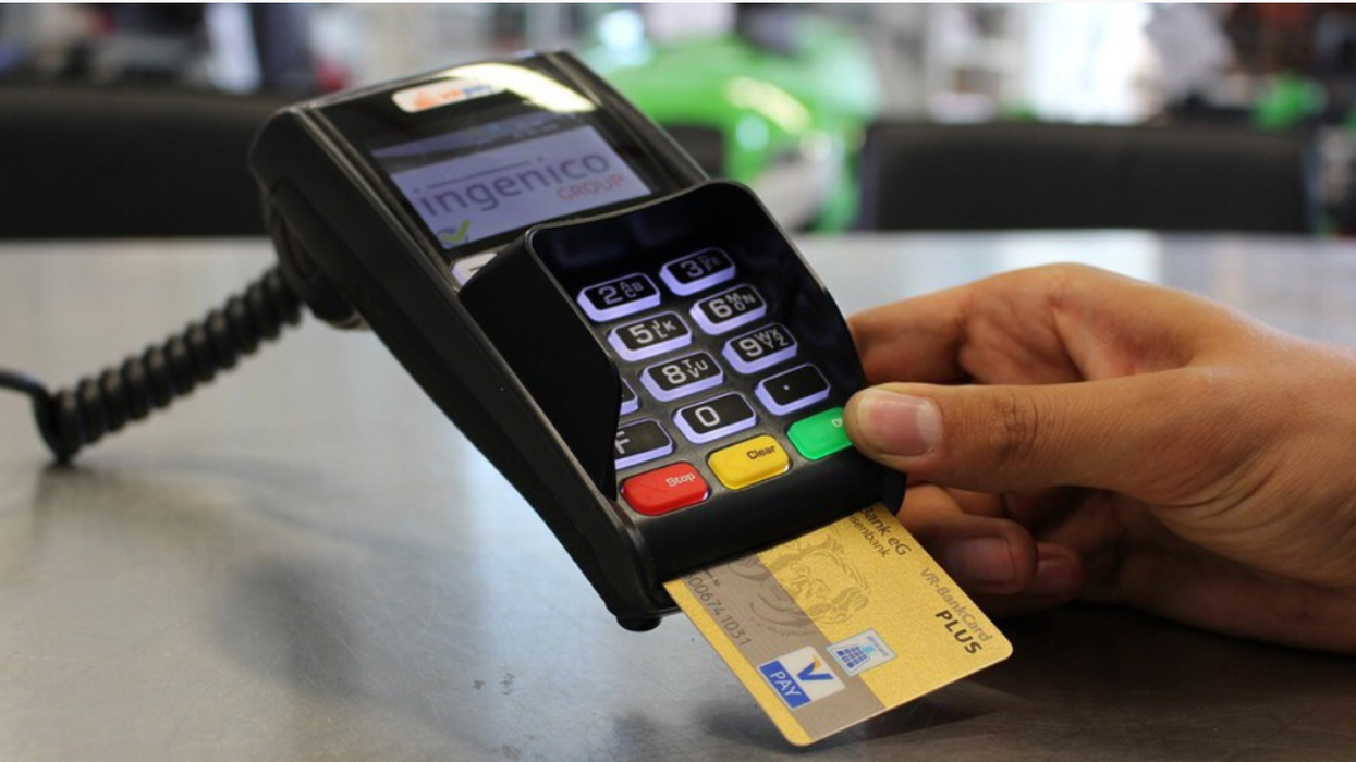 Terminal de paiement par carte.
