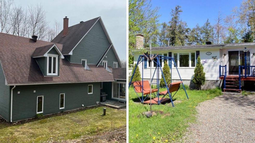 Terrain du 1353, chemin Verpaelst, Sherbrooke, QC. Droite : Terrain du 35, rue de la Butte, Sherbrooke, QC.