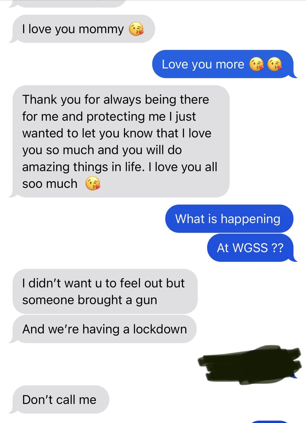 Texts from Karen's daughter. 