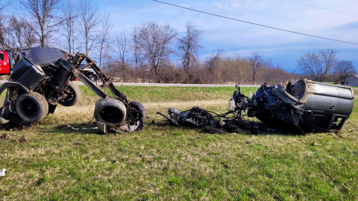 The aftermath of a collision that happened in Augusta Township.