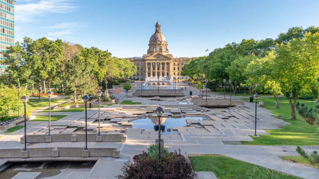 The Alberta Legislature building.