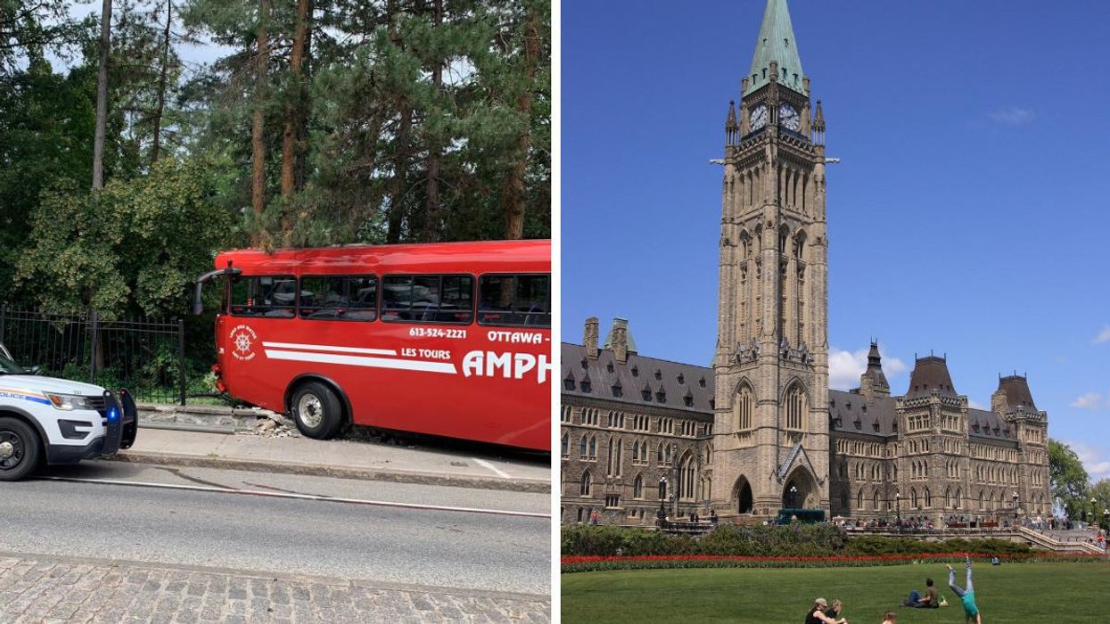 The "Amphibus" crash. Right: Parliament Hill