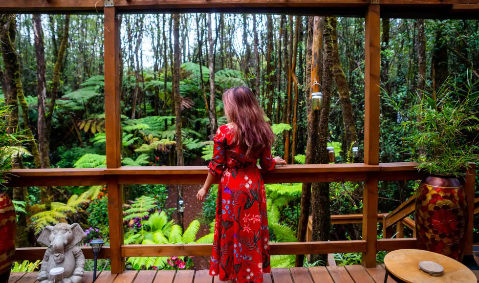 The balcony of the second floor.