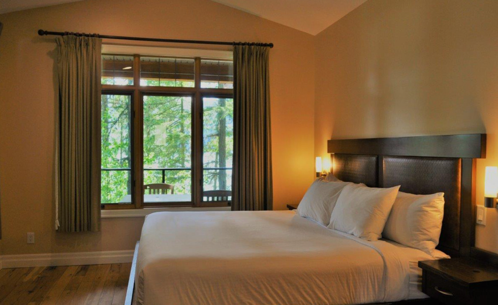 The bedroom in the condo.