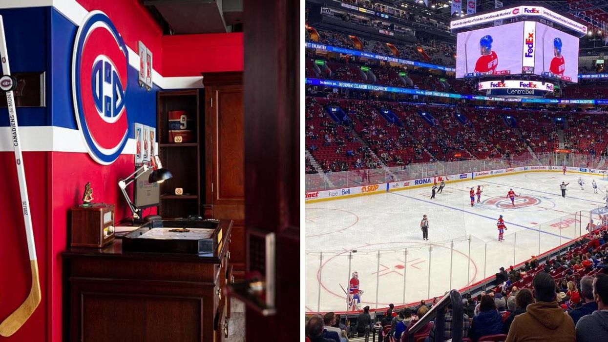 The Bell Canadiens Escape. Right: The Montreal Canadiens at the Bell Centre.