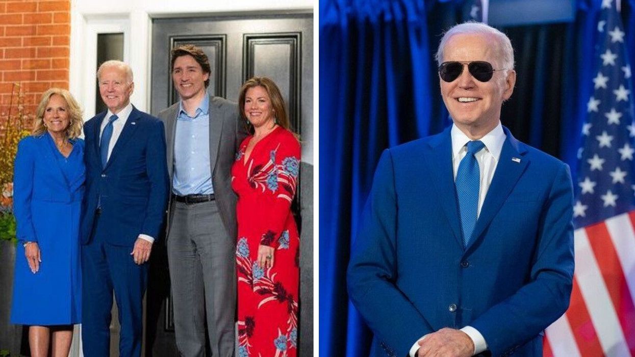 The Bidens and the Trudeaus. Right: Joe Biden.