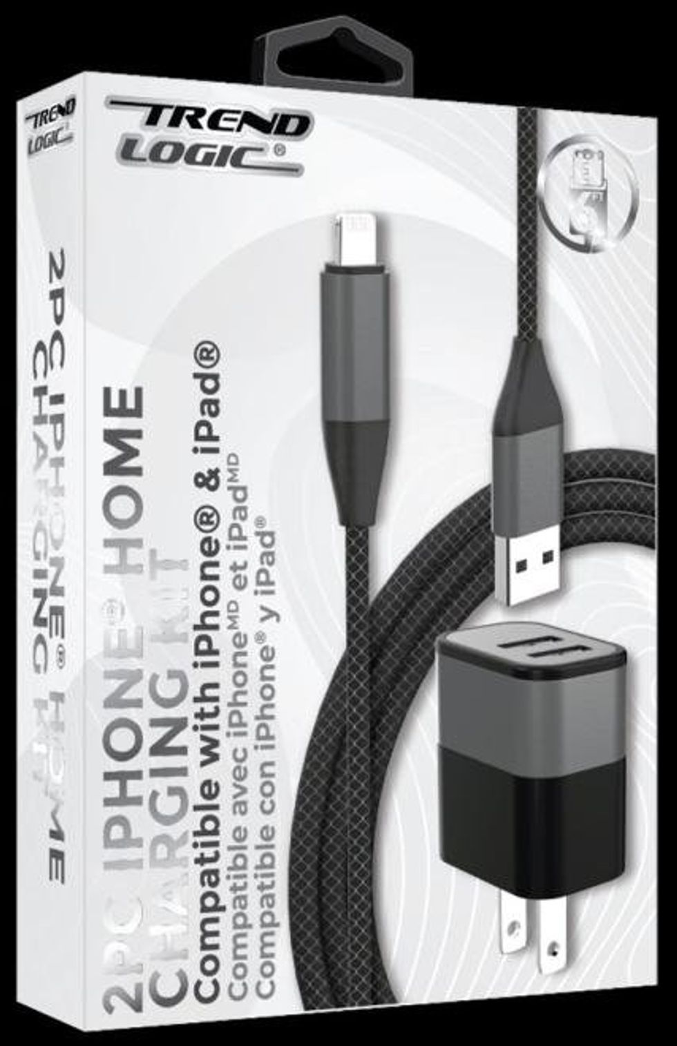 The black version of the Trend Logic 2.1A iPhone Home Charging Kit recalled from Health Canada.