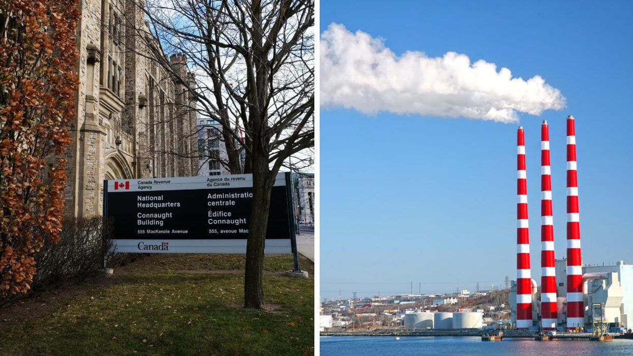 The Canada Revenue Headquarters. Right: A power plant in Halifax.