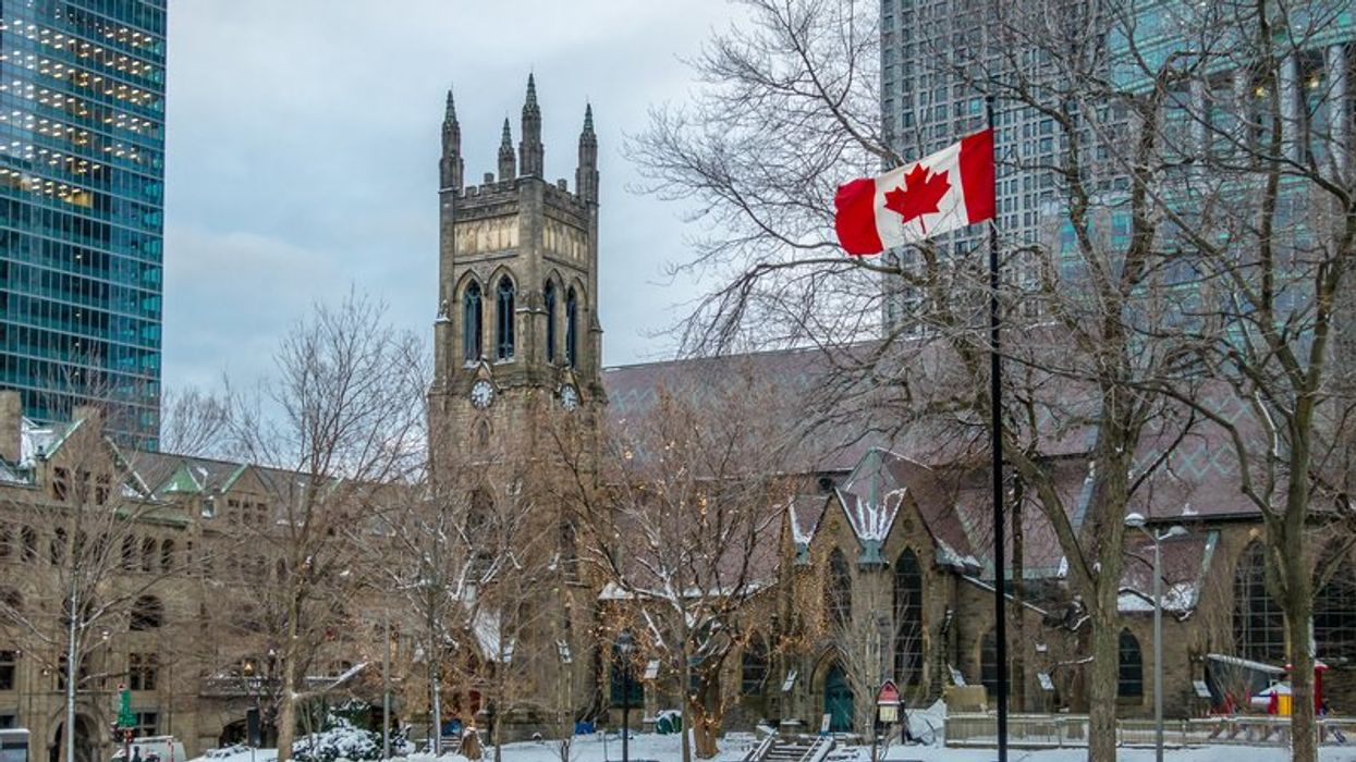 The Canadian flag in Montreal.