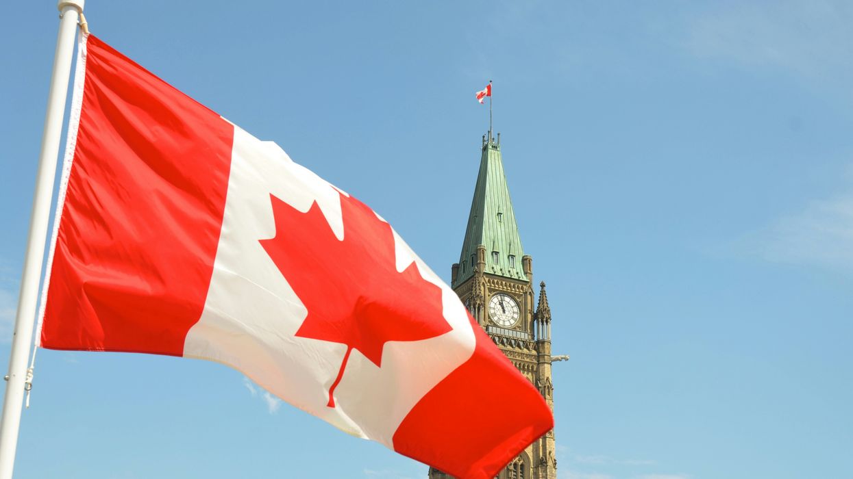 The Canadian flag in Ottawa.