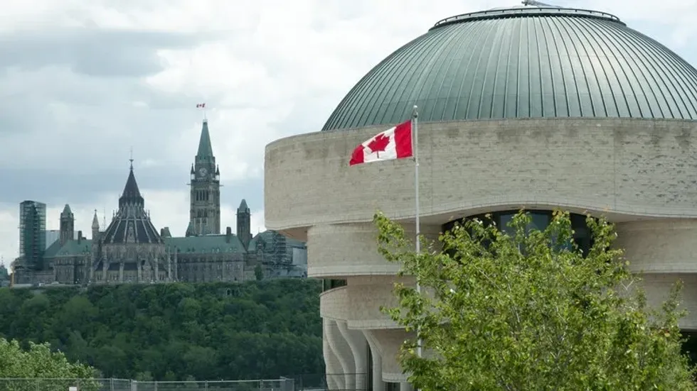 The Canadian flag in Ottawa.