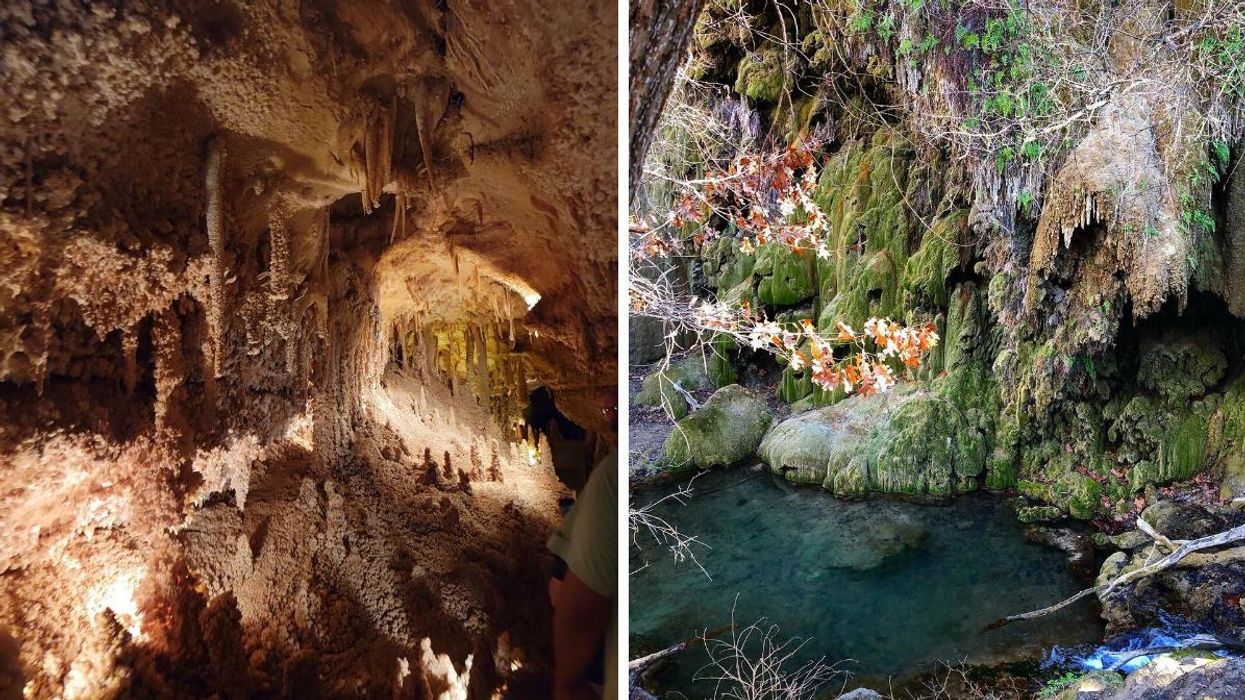 The Caverns of Sonora. Right: The pool at Gorman Falls.