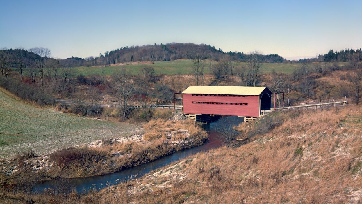 The charming covered bridge in Chelsea.