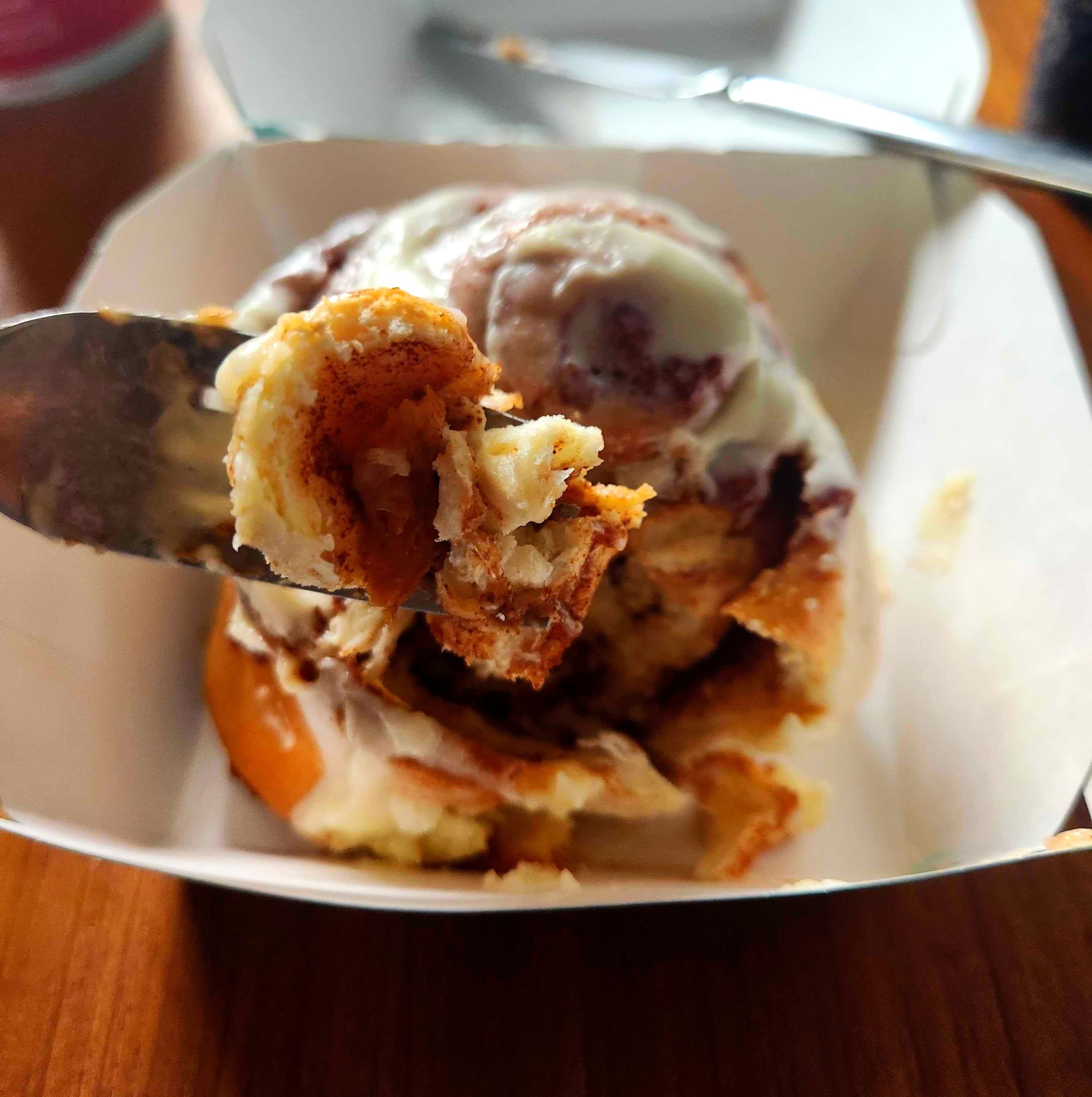 The Cinnabon Classic Roll in a box.
