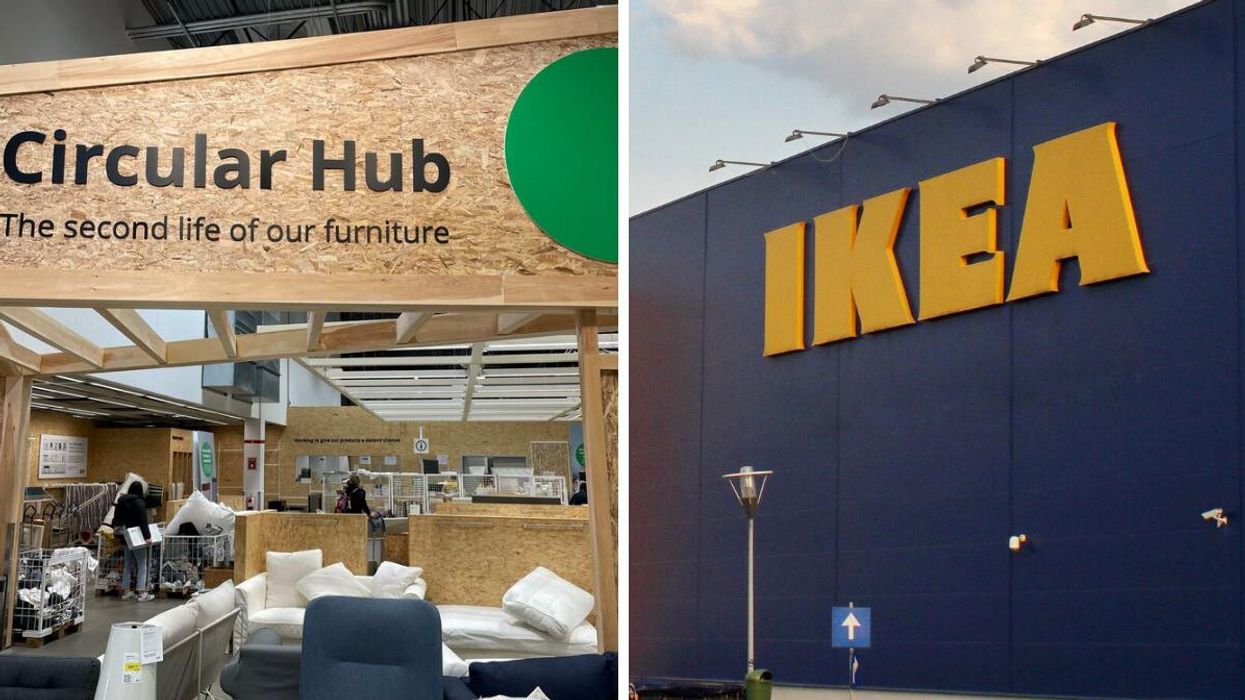 The Circular Hub in an IKEA. Right: An IKEA store.