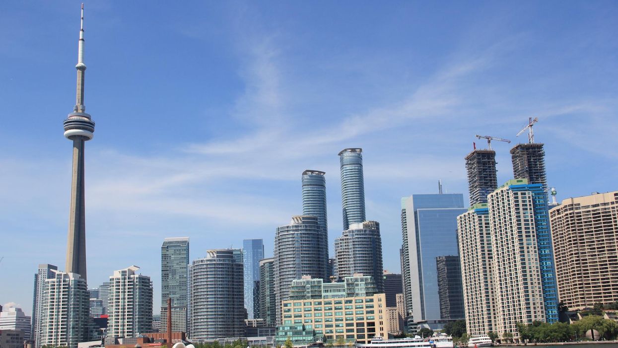 The city of Toronto skyline during late spring.