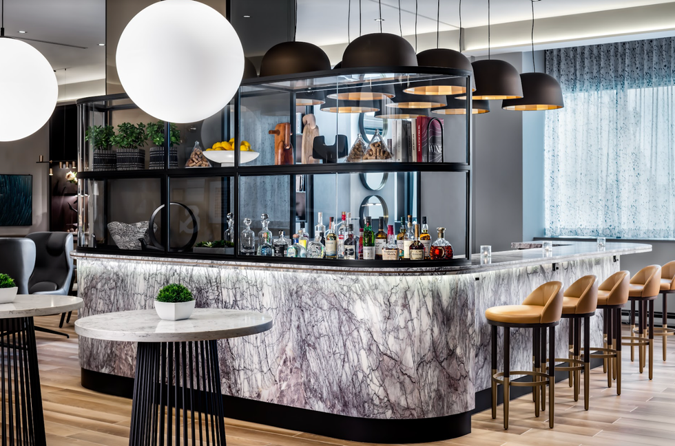 The Club Lounge bar at the Sheraton Gateway hotel at Pearson.