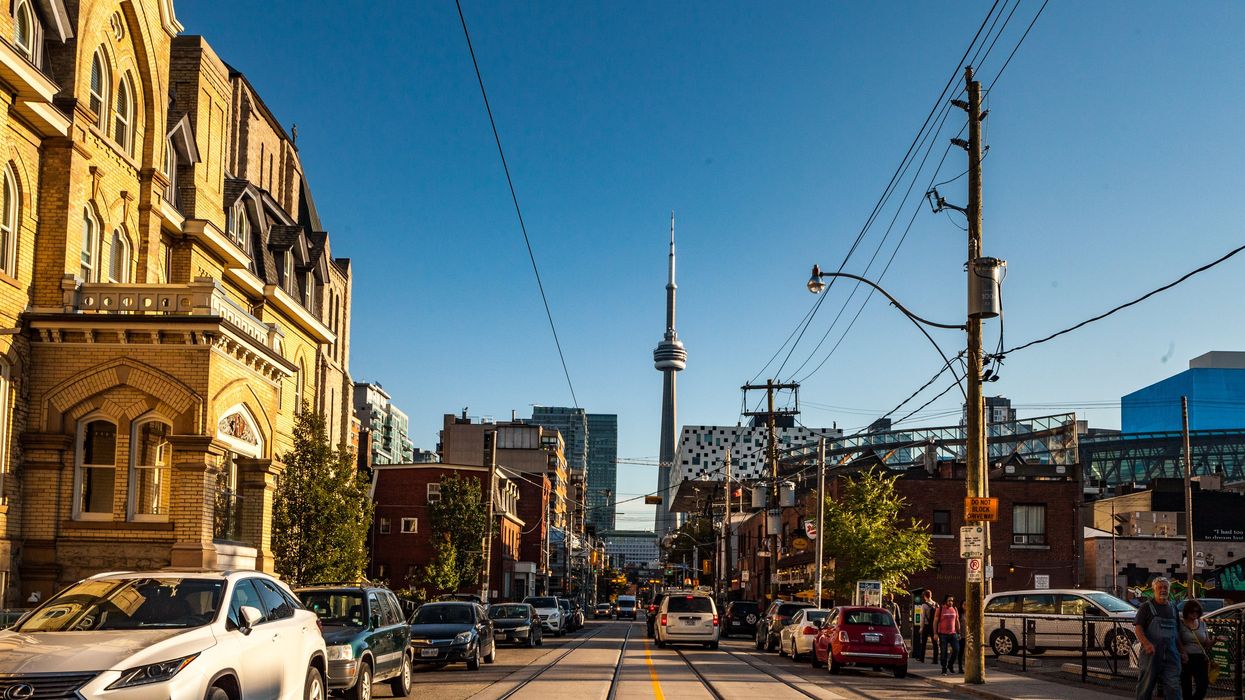 The CN Tower in the distance.