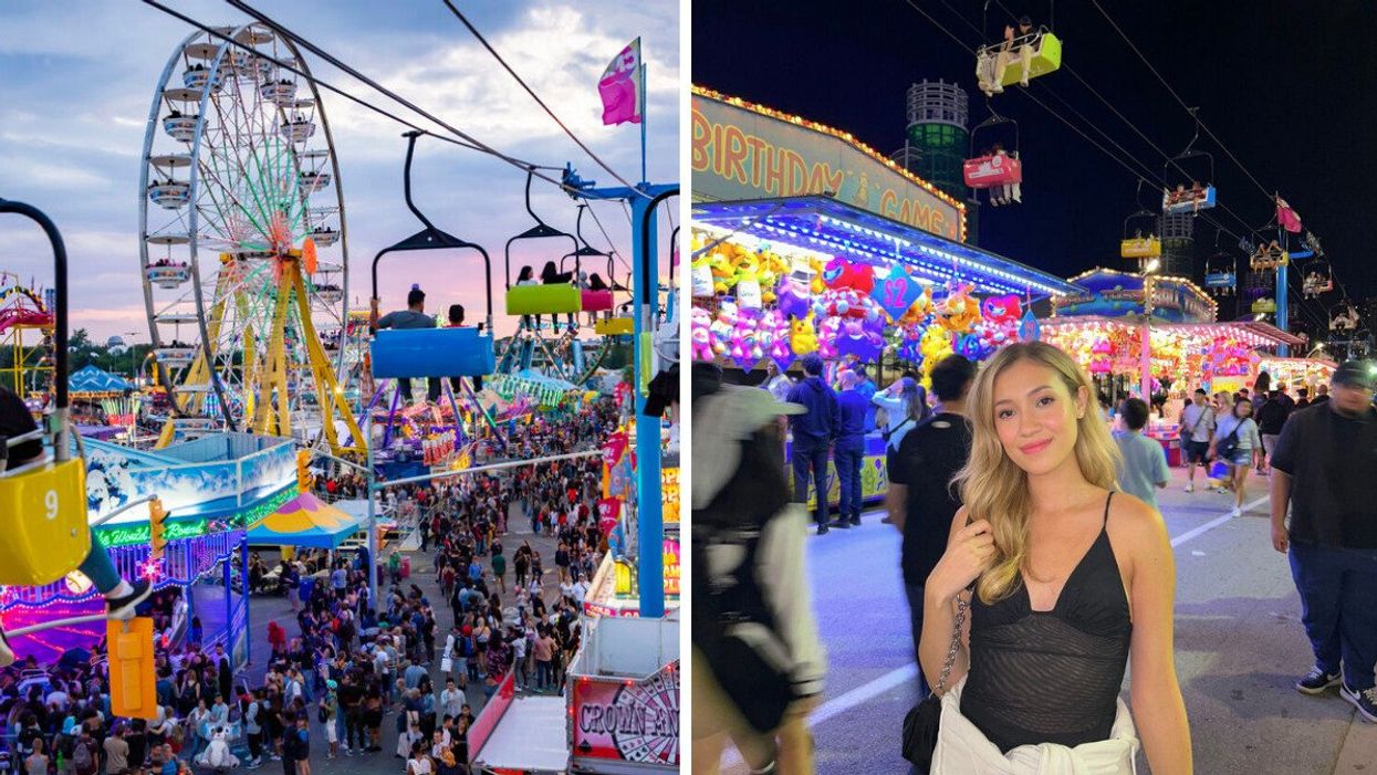 The CNE. Right: Katherine at the 2023 CNE in Toronto.