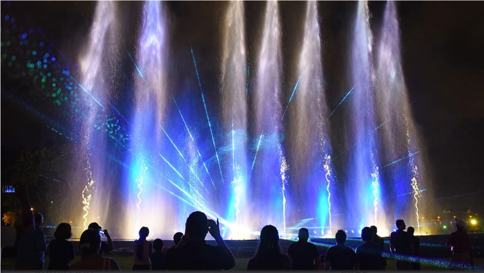 The CNE's new fountain show on Lake Ontario, Sparkling Symphony.